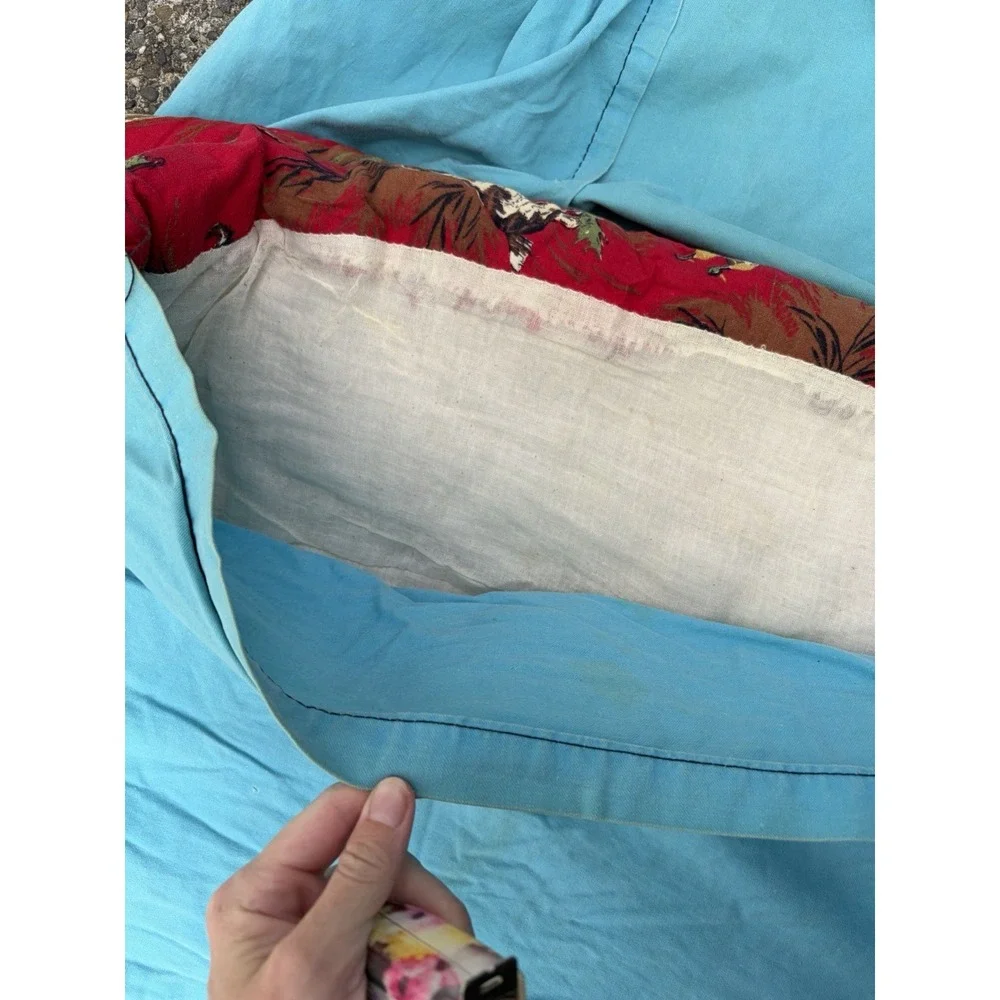 Vntg 1960 Adult Flannel Sleeping Bag Zip Together Hunting Camping 30
